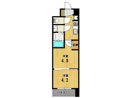 エステムコート京都二条(2K/5階)の間取り写真