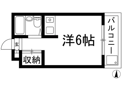スマイルヴィラ門戸(ワンルーム/3階)の間取り写真