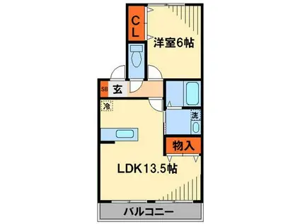 リトルステージI(1LDK/1階)の間取り写真