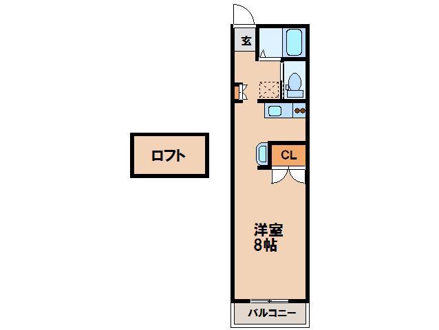 コーポエメラルド(1K/2階)の間取り写真