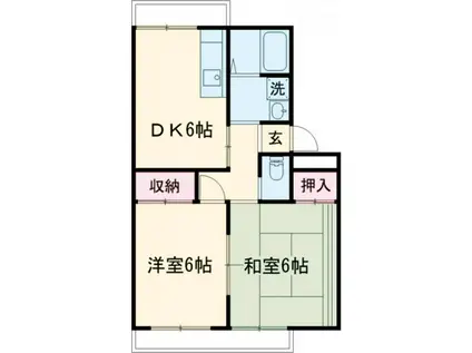 グリーンハイツ三友(2DK/4階)の間取り写真