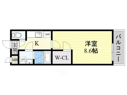 ラフィーネ北島2番館(1K/2階)の間取り写真