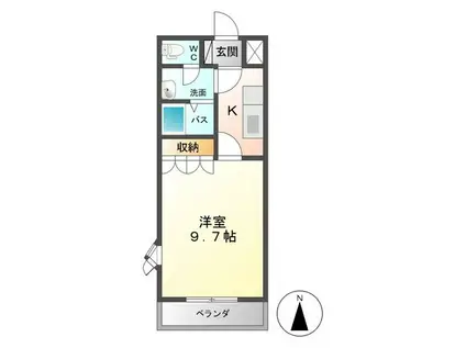 スプリームハピネス(1K/2階)の間取り写真