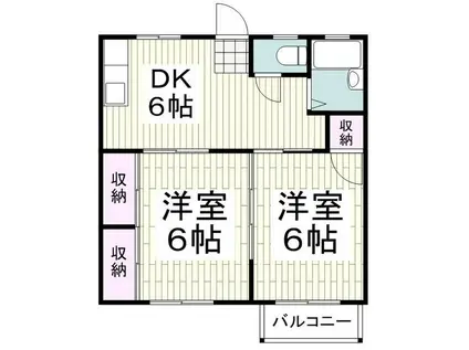 ハイムストーク(2DK/2階)の間取り写真