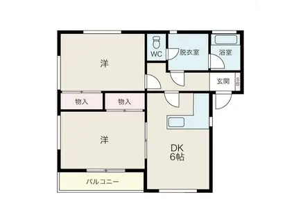 橋本ハイツ II(2DK/2階)の間取り写真