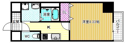 FREEDOM RESIDENCE 藤井寺岡(1K/7階)の間取り写真