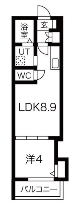 F ASECIA CARMEL(1LDK/2階)の間取り写真