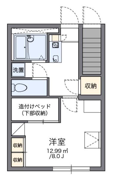 リリオン(1K/1階)の間取り写真