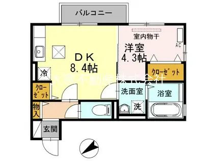 ラ プリミエール エストワール(1DK/1階)の間取り写真