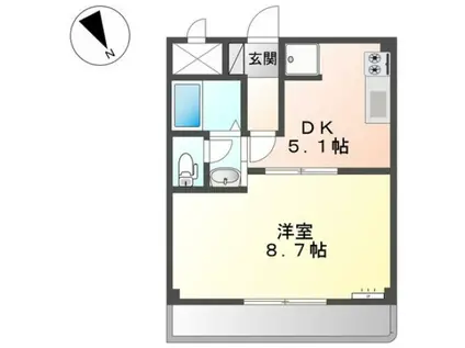 グレイス・ヒルズIII(1DK/1階)の間取り写真