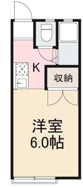 パナハイツ田岡 三木町(1K/2階)の間取り写真