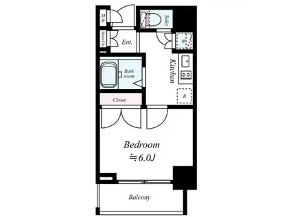 スパシエレジデンスファースト(1K/4階)の間取り写真