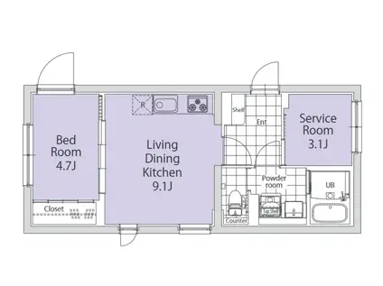 TASUKI杉並高井戸(1SLDK/1階)の間取り写真