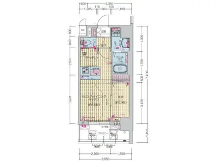 プレサンス岐阜ゼクシス(1LDK/8階)の間取り写真