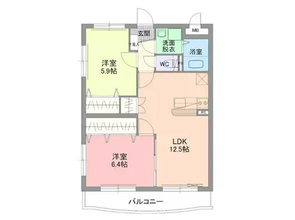 ジュエルSK(2LDK/3階)の間取り写真