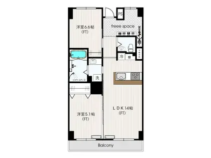 メゾンピアIII(2SLDK/2階)の間取り写真