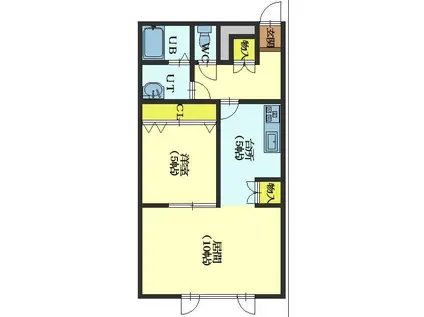 マンションAI(1LDK/1階)の間取り写真