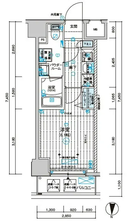 メインステージ千住中居町 7階階 間取り