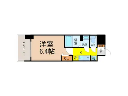 アステリ鶴舞トゥリア(1K/4階)の間取り写真