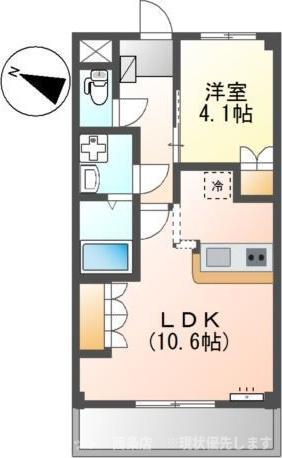シャルマン・ラティール(1LDK/1階)の間取り写真