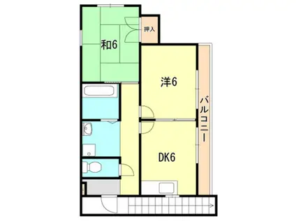 フレグランス海運(2DK/2階)の間取り写真