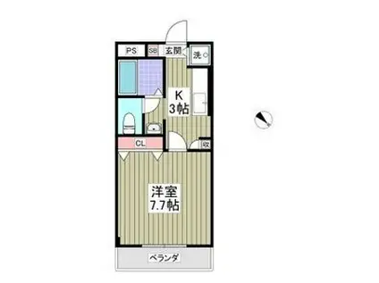 KURADO片柳(1K/3階)の間取り写真