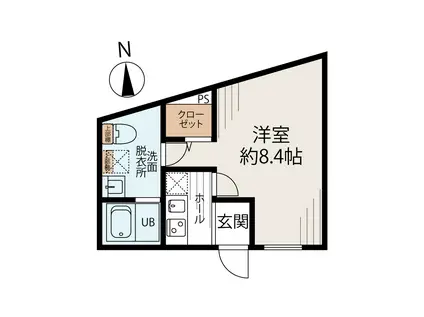 ネオステージ舟渡(1K/2階)の間取り写真