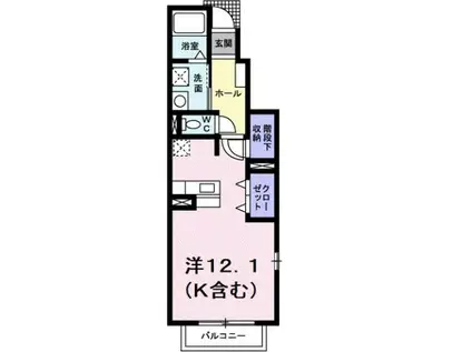 サンクチュアリーII(ワンルーム/1階)の間取り写真