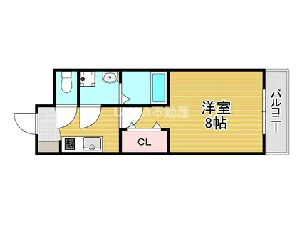 レジュールアッシュ都島(1K/7階)の間取り写真