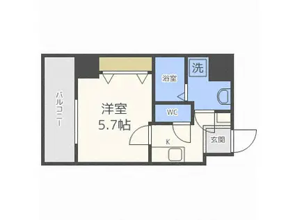 BLUE西長堀(1K/9階)の間取り写真