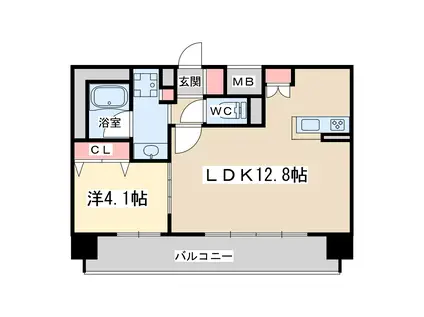ソルレヴェンテ新梅田(1LDK/10階)の間取り写真