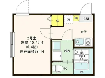 エスペランサ梅島(1K/1階)の間取り写真