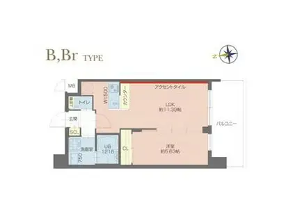 プレジオ塚本ASIAN(1LDK/9階)の間取り写真