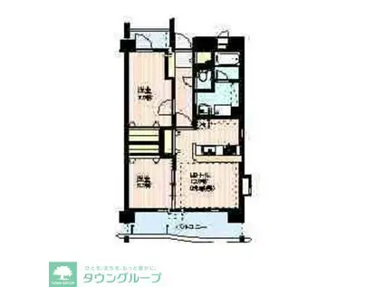 サントル野川(2LDK/6階)の間取り写真