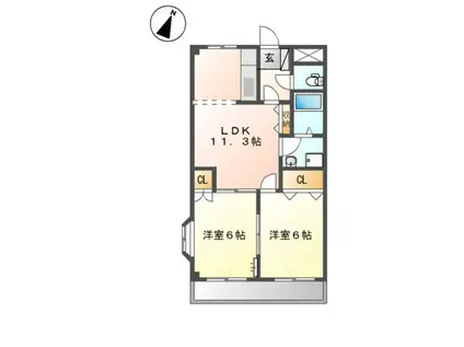 メゾン アコード(2LDK/2階)の間取り写真