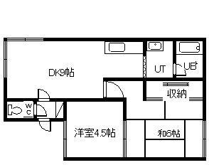 JJハイツ(2DK/2階)の間取り写真