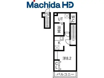 あんしん西宿08-6002(ワンルーム/2階)の間取り写真