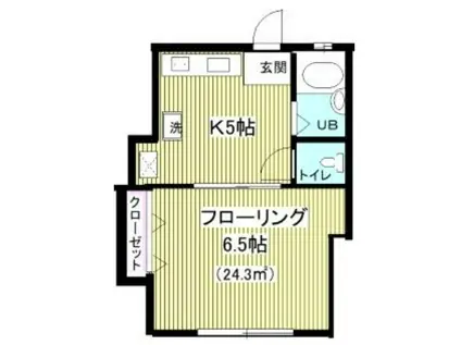 スペースI(1K/1階)の間取り写真