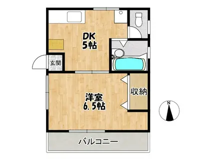 エンゼルハイム(1DK/1階)の間取り写真