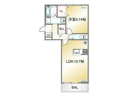 LE LOIRE長田(1LDK/3階)の間取り写真