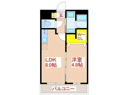 EGRET(1LDK/1階)の間取り写真