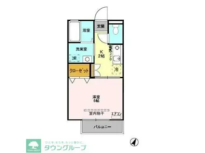 イーストハウス(1K/1階)の間取り写真