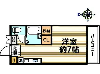 サニィ本山(ワンルーム/3階)の間取り写真
