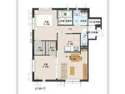 クラング(2LDK/1階)の間取り写真