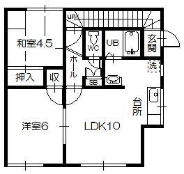 南5条ハイム(2LDK/2階)の間取り写真