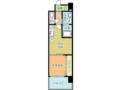 アルティザ小倉(1DK/2階)の間取り写真