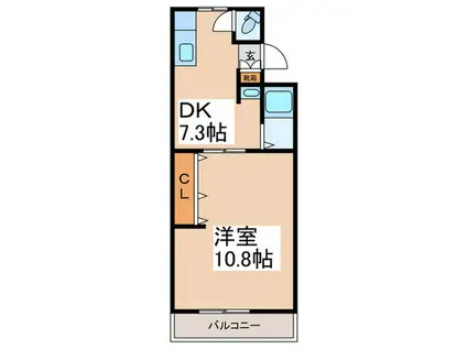 サンライズ藤井寺(1DK/1階)の間取り写真