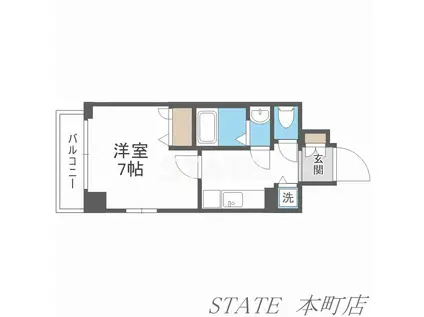 スワンズシティ難波ノーブル(1K/10階)の間取り写真