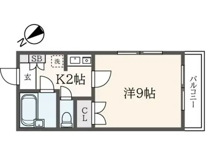 ロイヤル船橋(1K/2階)の間取り写真