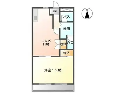 TハピネスA・B(1LDK/2階)の間取り写真